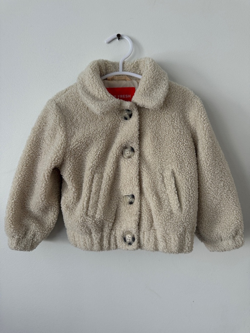 Joe Fresh Cream Sherpa Button Jacket for Kids